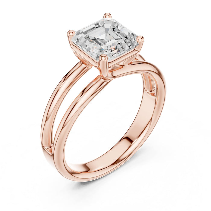 Princess Lab Grown Diamond Split-Shank Engagement Ring rose gold video