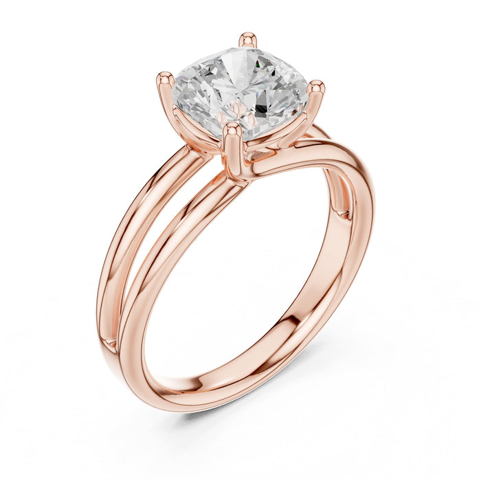 Cushion Lab Grown Diamond Split-Shank Engagement Ring rose gold video
