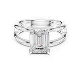 Emerald Lab Grown Diamond Split-Shank Engagement Ring