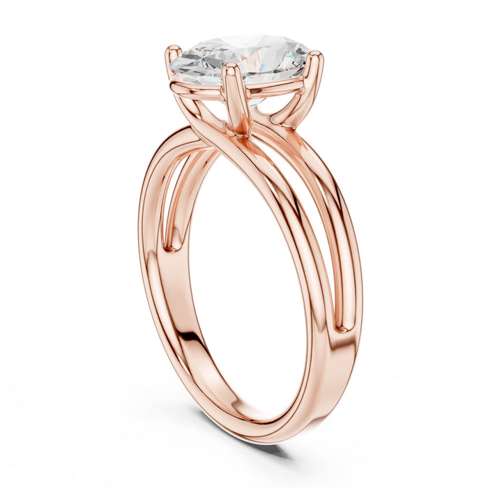 Oval Lab Grown Diamond Split-Shank Engagement Ring yellow gold video