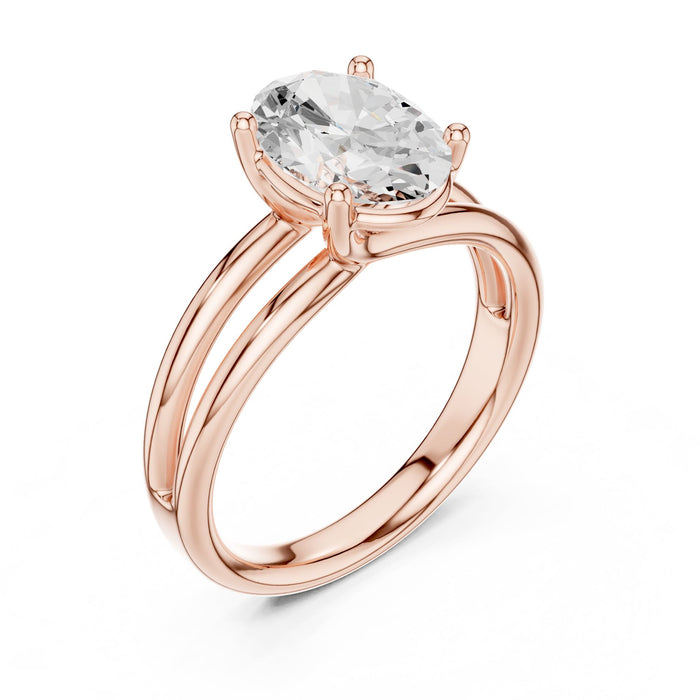 Oval Lab Grown Diamond Split-Shank Engagement Ring rose gold video