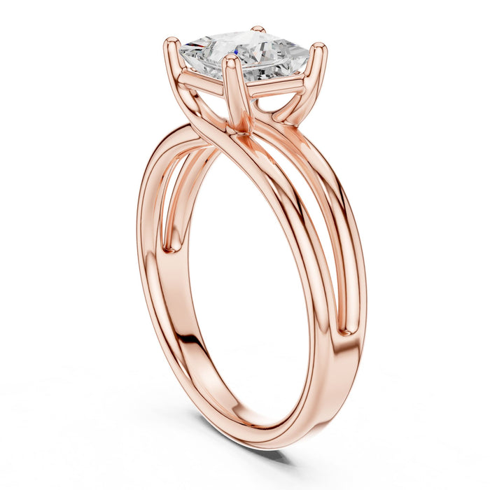 Princess Lab Grown Diamond Solitaire Engagement Ring yellow gold video