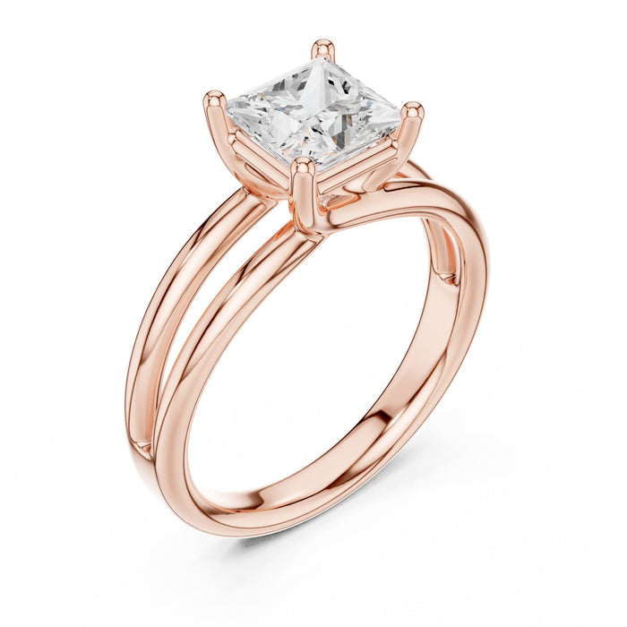 Princess Lab Grown Diamond Solitaire Engagement Ring rose gold video