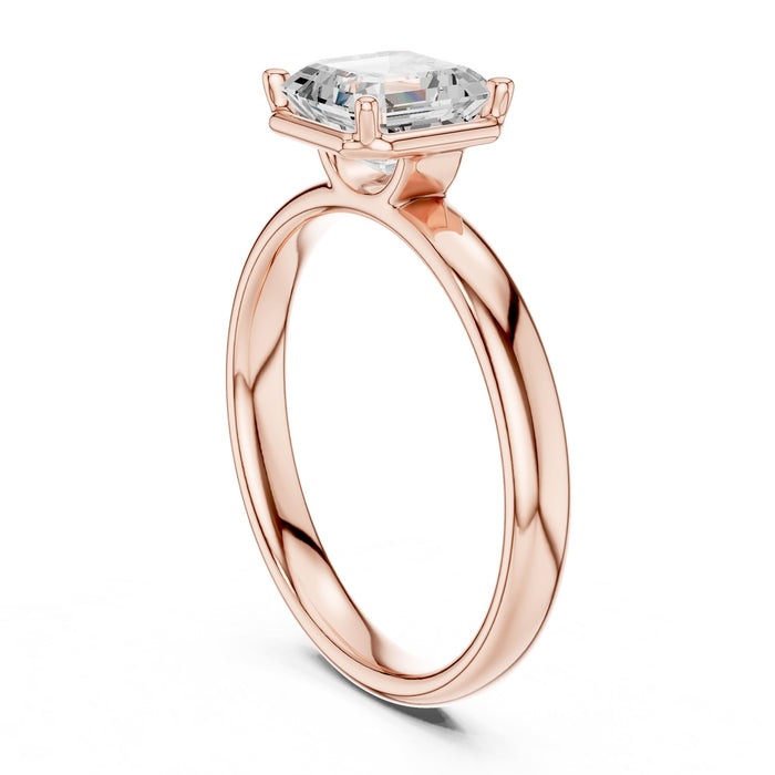 Asscher Lab Grown Diamond Solitaire Engagement Ring yellow gold video