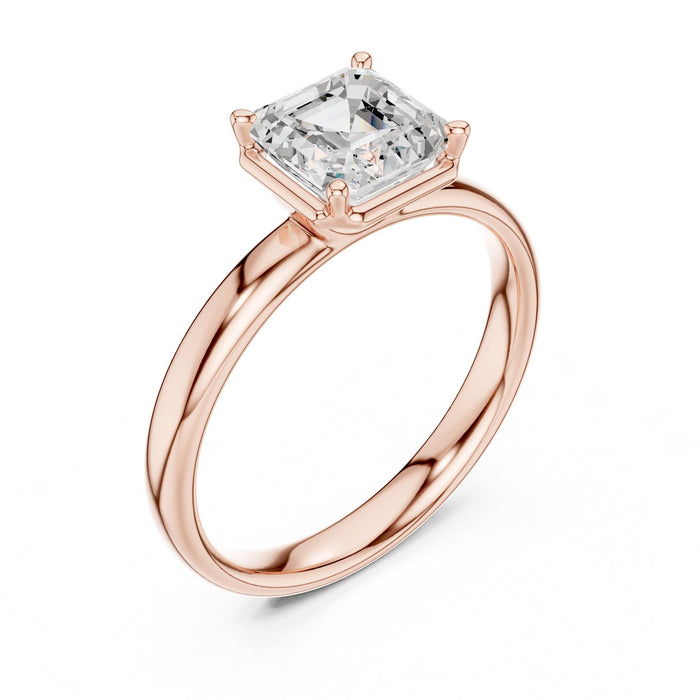 Asscher Lab Grown Diamond Solitaire Engagement Ring rose gold video
