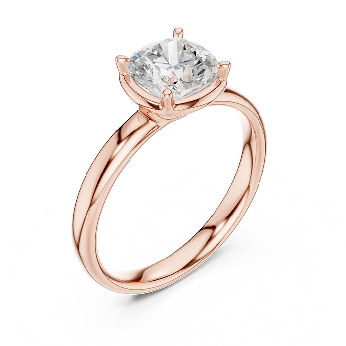 Cushion Lab Grown Diamond Solitaire Engagement Ring rose gold video