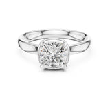 Cushion Lab Grown Diamond Solitaire Engagement Ring