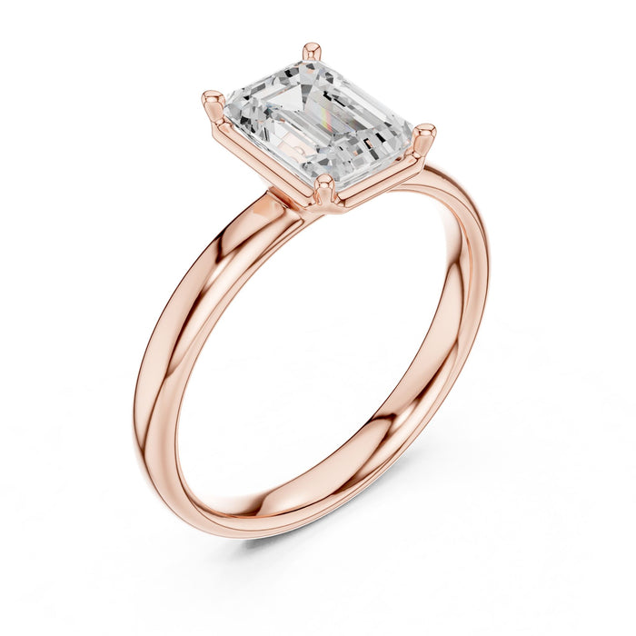 Emerald Lab Grown Diamond Solitaire Engagement Ring rose gold video