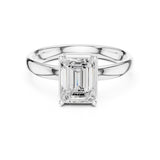 Emerald Lab Grown Diamond Solitaire Engagement Ring