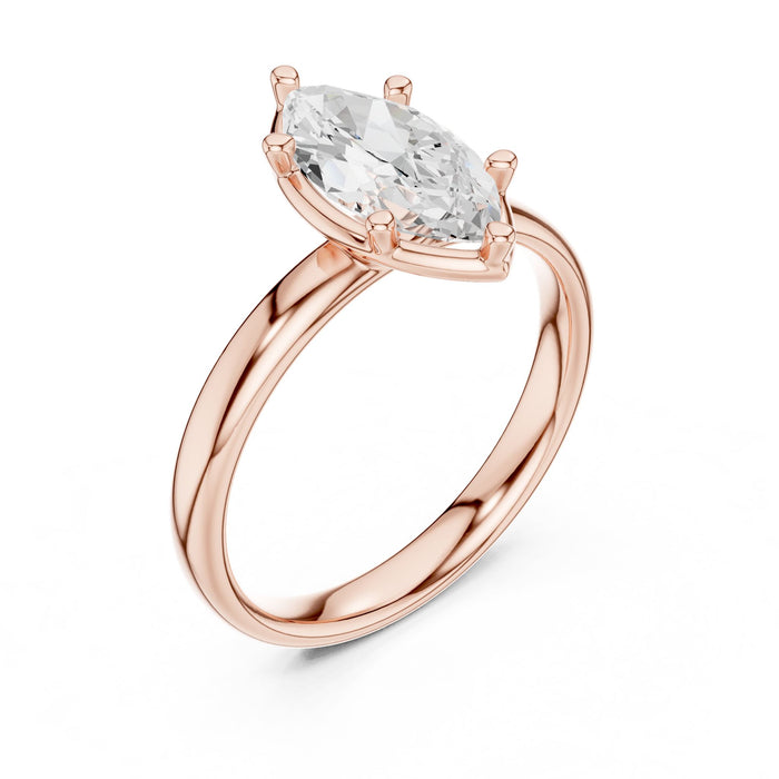 Marquise Lab Grown Diamond Solitaire Engagement Ring rose gold video