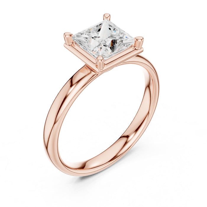 Princess Lab Grown Diamond Solitaire Engagement Ring rose gold video