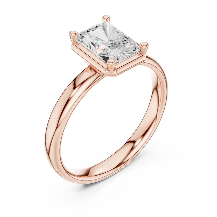 Radiant Lab Grown Diamond Solitaire Engagement Ring rose gold video