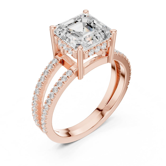Asscher Lab Grown Diamond Split-Shank Engagement Ring rose gold video