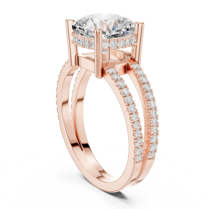 Cushion Lab Grown Diamond Split-Shank Engagement Ring yellow gold video