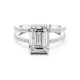 Emerald Lab Grown Diamond Hidden-Halo Engagement Ring