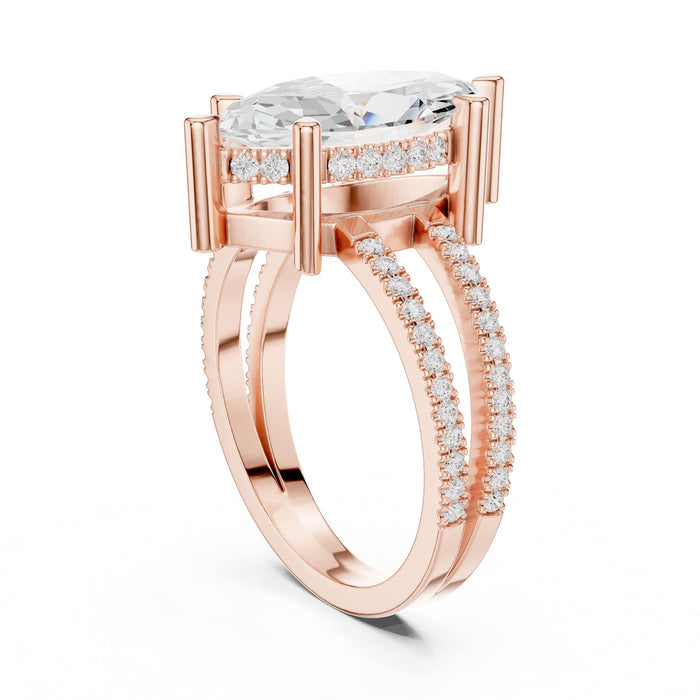 Marquise Lab Grown Diamond Split-Shank Engagement Ring yellow gold video
