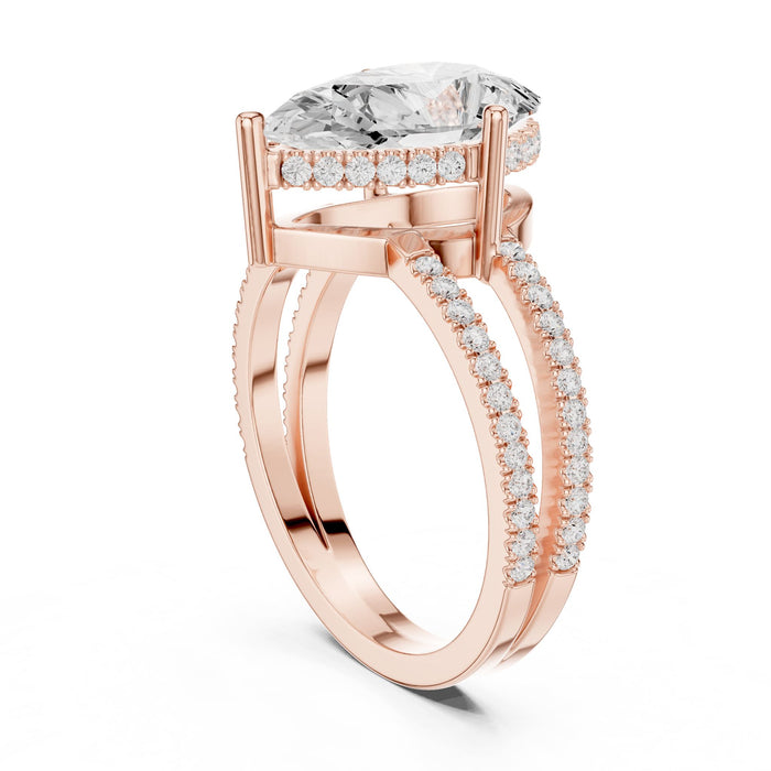 Pear Lab Grown Diamond Split-Shank Engagement Ring yellow gold video
