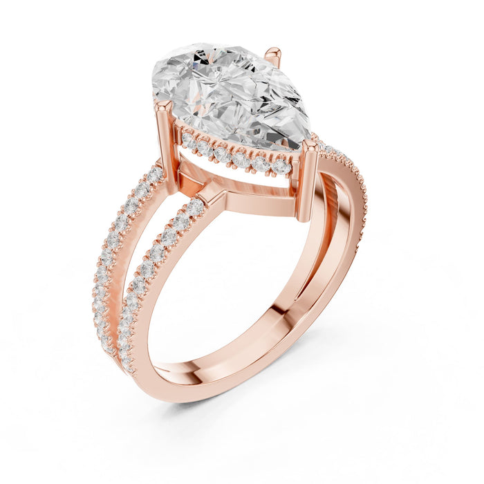 Pear Lab Grown Diamond Split-Shank Engagement Ring rose gold video