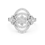 Round Lab Grown Diamond Cluster Engagement Ring