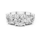 Round Lab Grown Diamond Three-Stone Engagement Ring