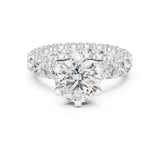 Round Lab Grown Diamond Pave Engagement Ring