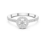 Round Lab Grown Diamond Halo Engagement Ring