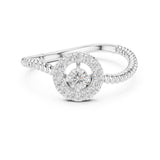 Round Lab Grown Diamond Halo Engagement Ring