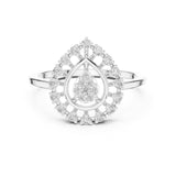 Round Lab Grown Diamond Halo Engagement Ring