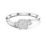 Round Lab Grown Diamond Cluster Engagement Ring