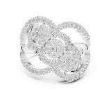 Round Lab Grown Diamond Cluster Engagement Ring