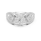 Round Lab Grown Diamond Three-Stone Engagement Ring
