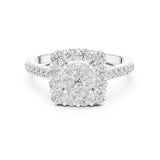 Round Lab Grown Diamond Halo Engagement Ring
