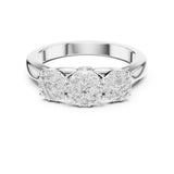 Round Lab Grown Diamond Three-Stone Engagement Ring