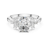 Oval Lab Grown Diamond Side-Stone Engagement Ring