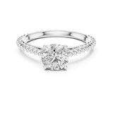 Round Lab Grown Diamond Twisted Engagement Ring