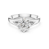 Round Lab Grown Diamond Cathedral Engagement Ring