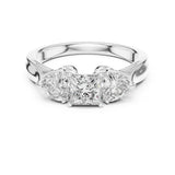 Princess Lab Grown Diamond Three-Stone Engagement Ring