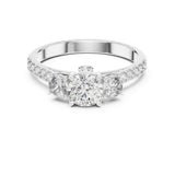 Round Lab Grown Diamond Three-Stone Engagement Ring