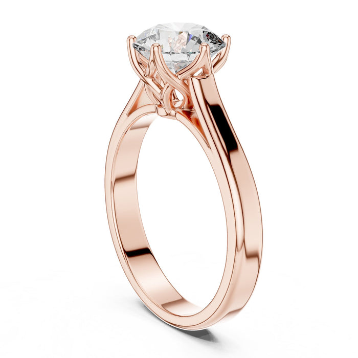 Round Lab Grown Diamond Cathedral Engagement Ring yellow gold video