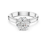 Round Lab Grown Diamond Cathedral Engagement Ring
