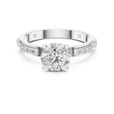 Round Lab Grown Diamond Pave Engagement Ring