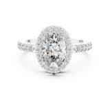 Oval Lab Grown Diamond Halo Engagement Ring