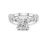 Princess Lab Grown Diamond Hidden-Halo Engagement Ring