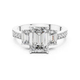 Emerald Lab Grown Diamond Three-Stone Engagement Ring