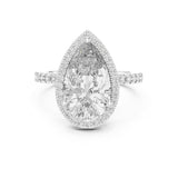 Pear Lab Grown Diamond Halo Engagement Ring