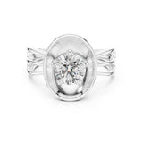 Round Lab Grown Diamond Hidden-Halo Engagement Ring