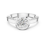 Round Lab Grown Diamond Bezel Engagement Ring