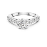 Round Lab Grown Diamond Pave Engagement Ring