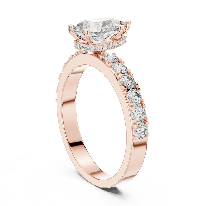 Pear Lab Grown Diamond Hidden-Halo Engagement Ring yellow gold video
