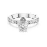 Pear Lab Grown Diamond Hidden-Halo Engagement Ring